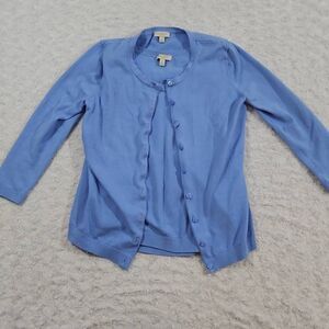 Talbots Petite Size P Charming Cardigan Blue Tank and Cardigan Set